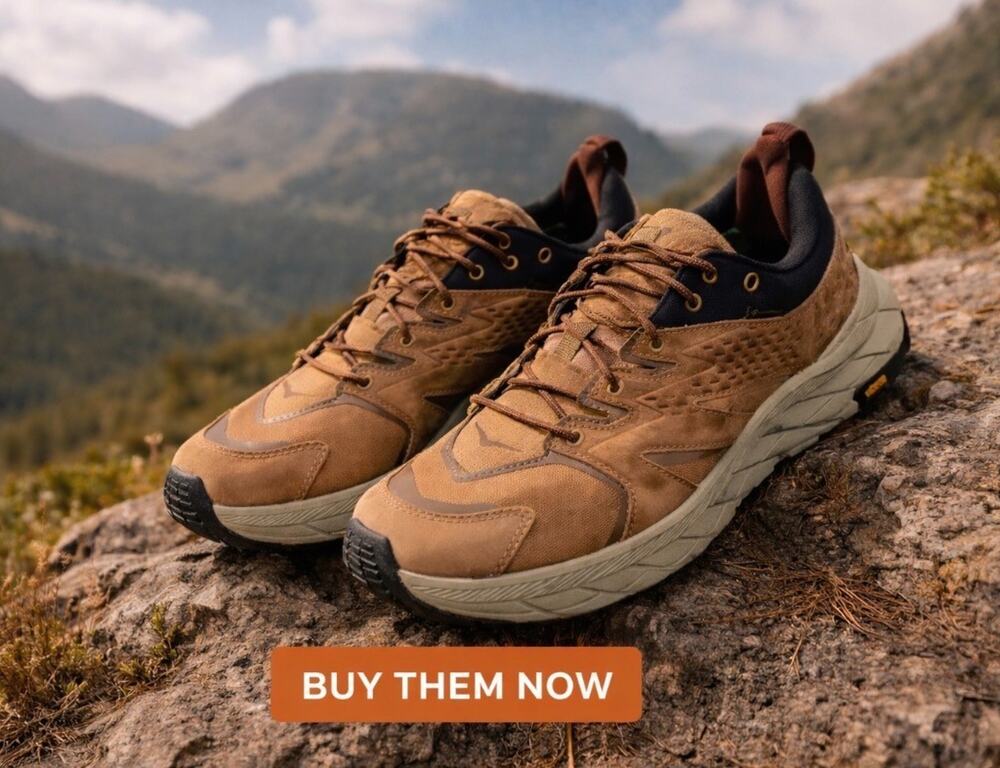 Hoka One One Anacapa Low GTX Tiger's Eye / Black Hiking Shoes Sz 8.5D